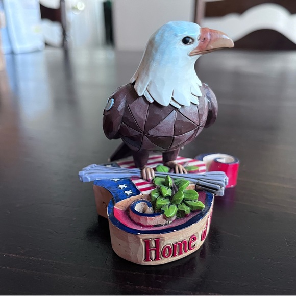 Jim Shore Eagle Sculpture in Brown, White & Blue - Picture 2 of 5